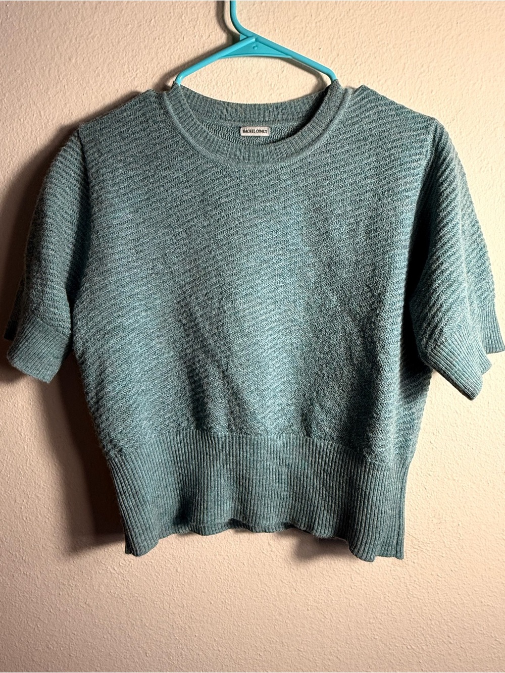 Rachel Comey Short Sleeve Crew Neck Sweater - Seafoam Green Alpaca